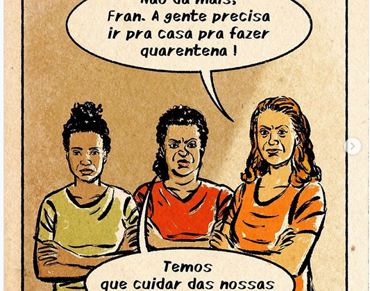 Tirinha sobre trabalhadoras domesticas de Leandro Assis