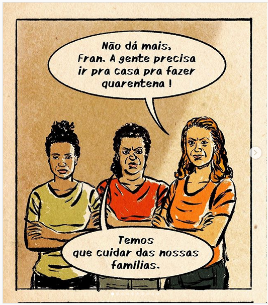 Tirinha sobre trabalhadoras domesticas de Leandro Assis